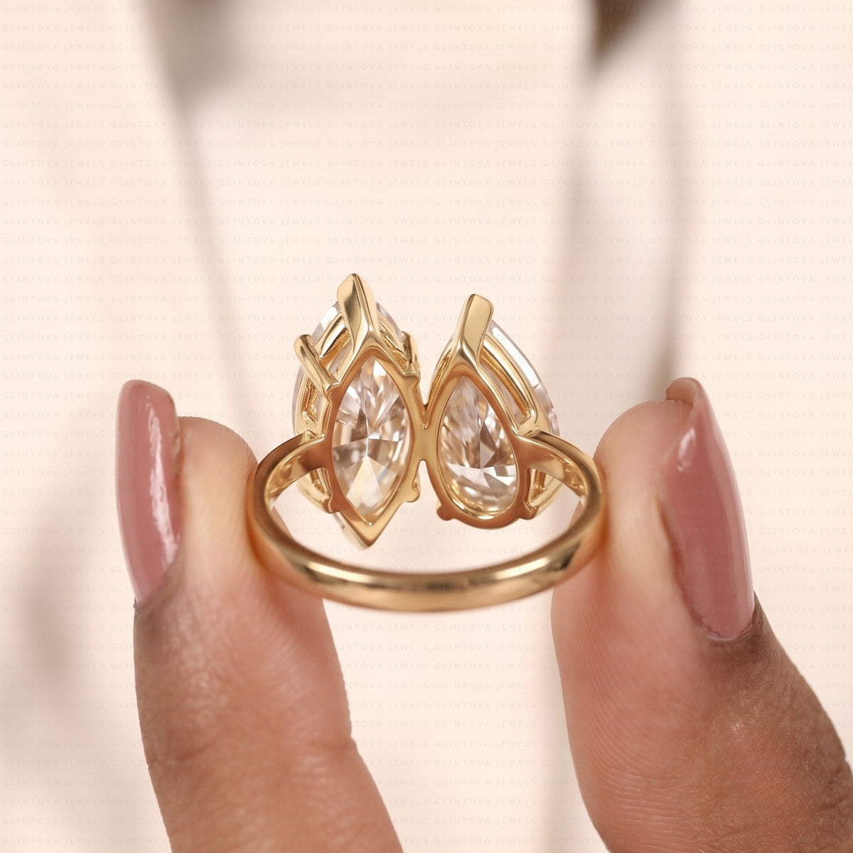 Pear & Marquise Cut Lab-Grown Diamond Toi-Et-Moi Engagement Ring