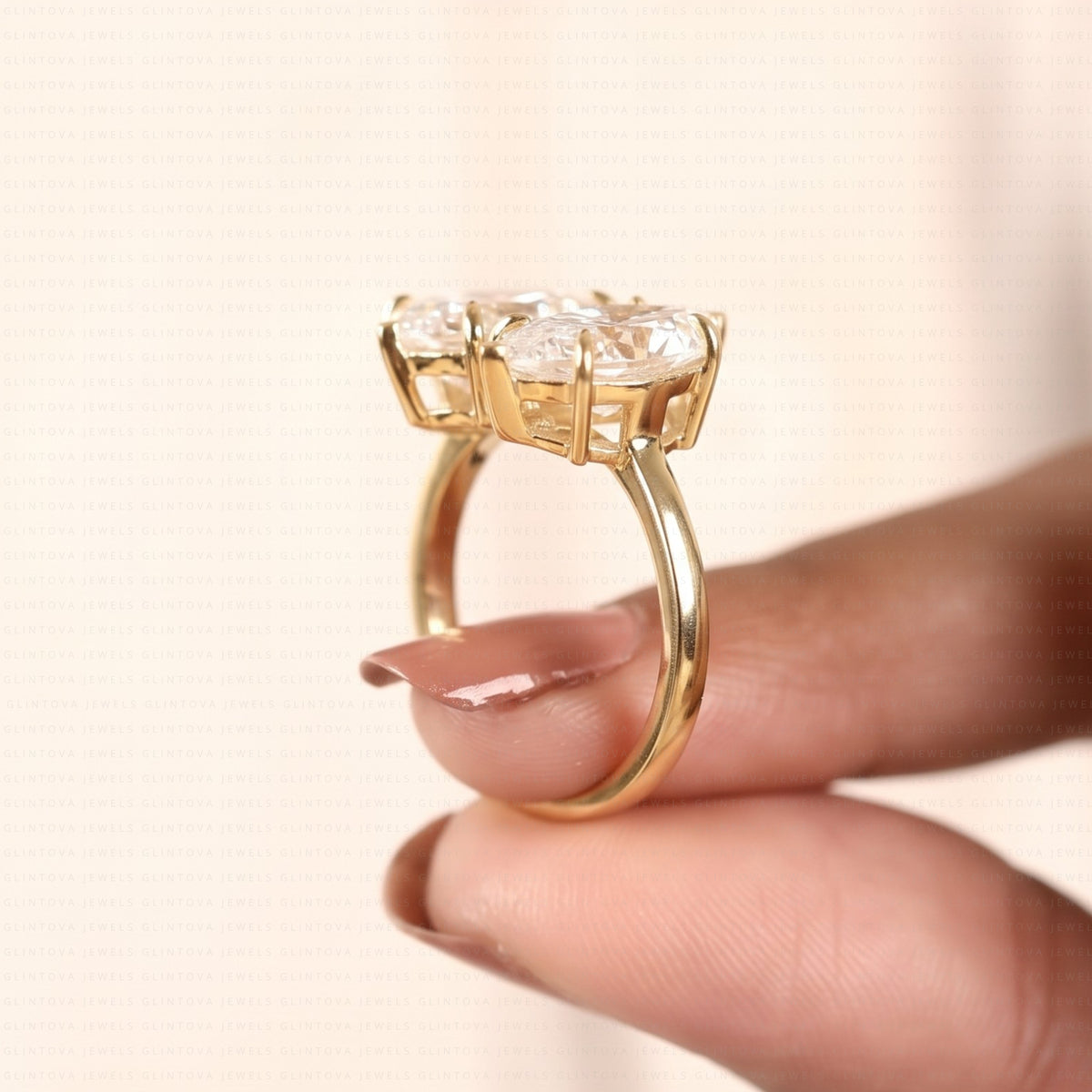 Pear & Marquise Cut Lab-Grown Diamond Toi-Et-Moi Engagement Ring